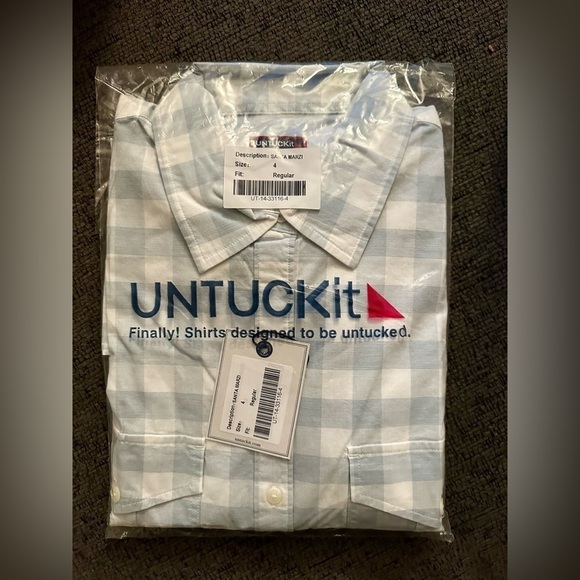 NWT UNTUCKIT Womens Santa Marzi Button Up Shirt Long Sleeve - Picture 6 of 8